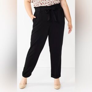 Women's Plus Size SO® High-Rise Paperbag Tapered Leg Pants 2XL